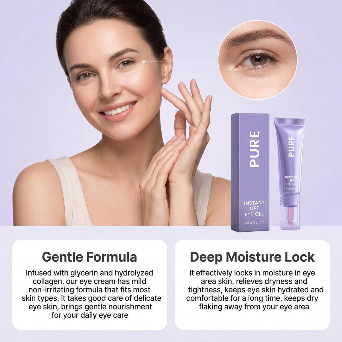 Collagen Moisturizing Eye Cream Gentle Hydrating Smooth Skin Relieves Dryness Tightness Refreshing Non Greasy Nourishing Eye Care Treatment