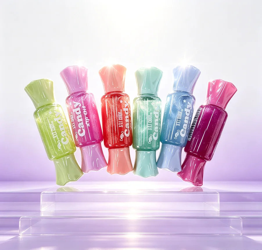 6PC Fruity Flavored Candy Lip Gloss Set for Girls - Makeup Gift Pack with Precision Applicators Safe & Non-Toxic