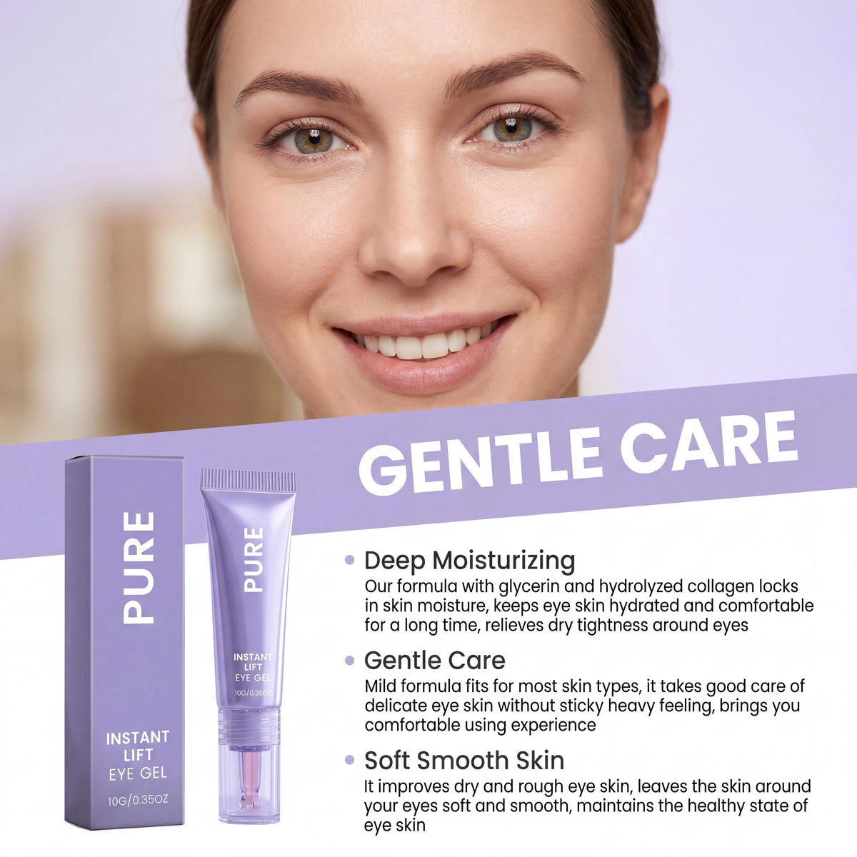 Collagen Moisturizing Eye Cream Gentle Hydrating Smooth Skin Relieves Dryness Tightness Refreshing Non Greasy Nourishing Eye Care Treatment