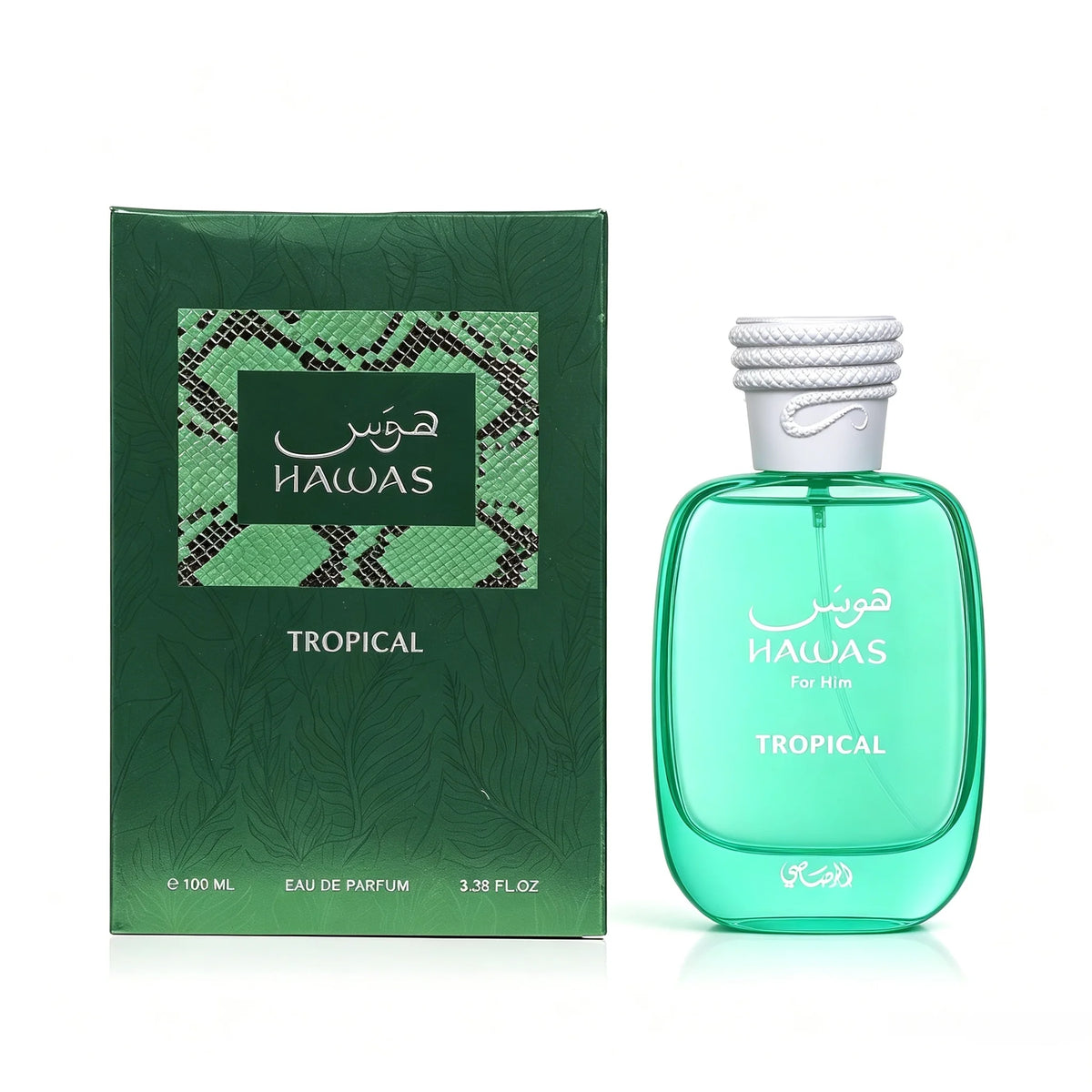 Rasasi Hawas Tropical Eau de Parfum Spray for Men – Exotic Tropical Fruity, Fresh Aquatic & Woody Scent, Long-Lasting Masculine Fragrance, Perfect Gift, 3.4 fl oz / 100 ml