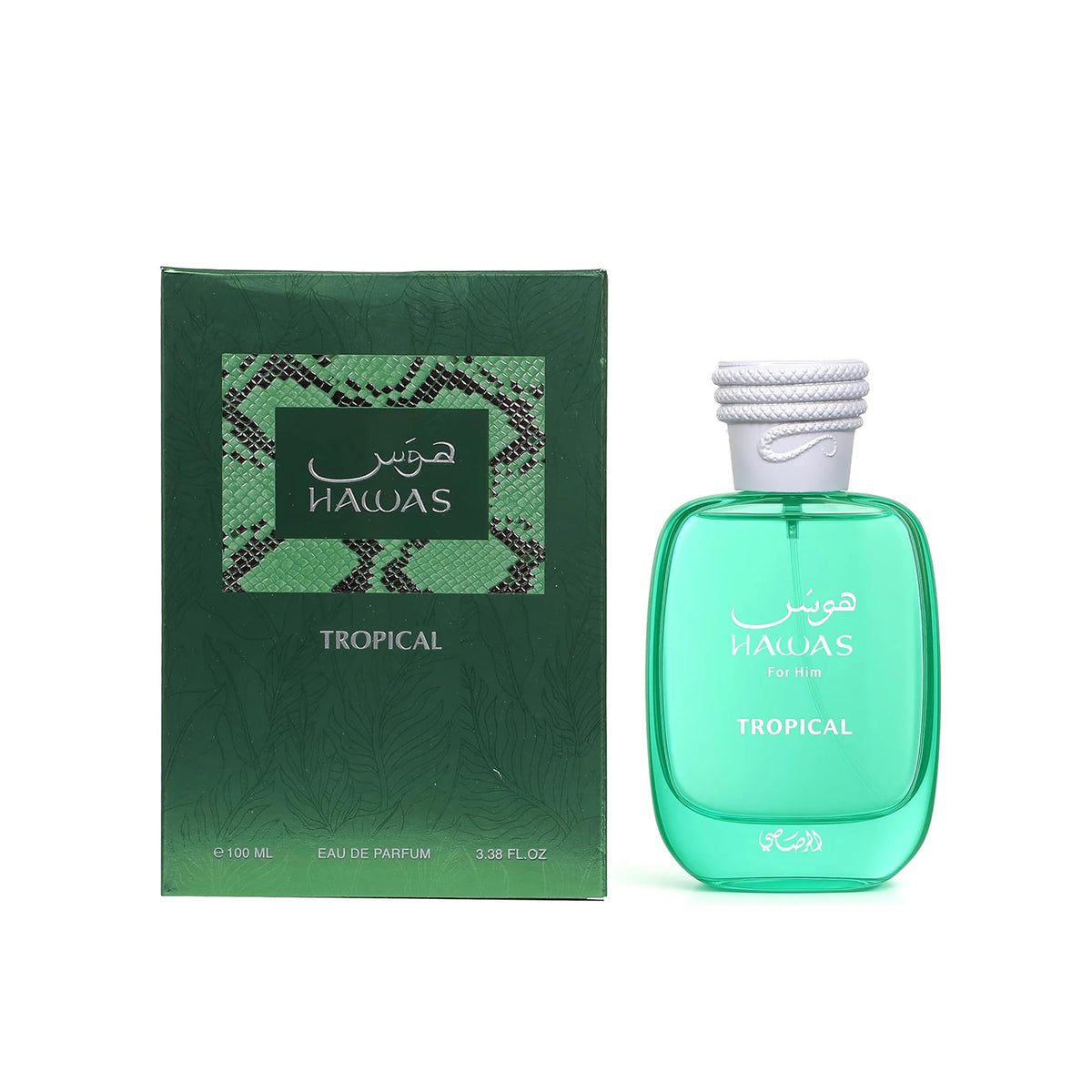 Rasasi Hawas Tropical Eau de Parfum Spray for Men – Exotic Tropical Fruity, Fresh Aquatic & Woody Scent, Long-Lasting Masculine Fragrance, Perfect Gift, 3.4 fl oz / 100 ml