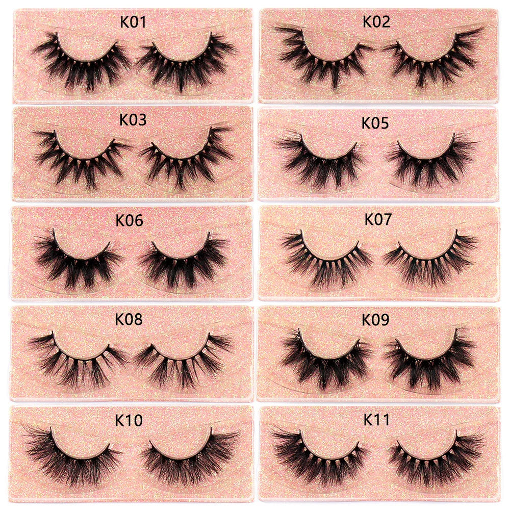 FOXESJI Makeup Eyelashes 3D Mink Eye Lashes Fluffy Soft Wispy Natural Lashes Extension Reusable Fake Lashes Mink False Eyelashes