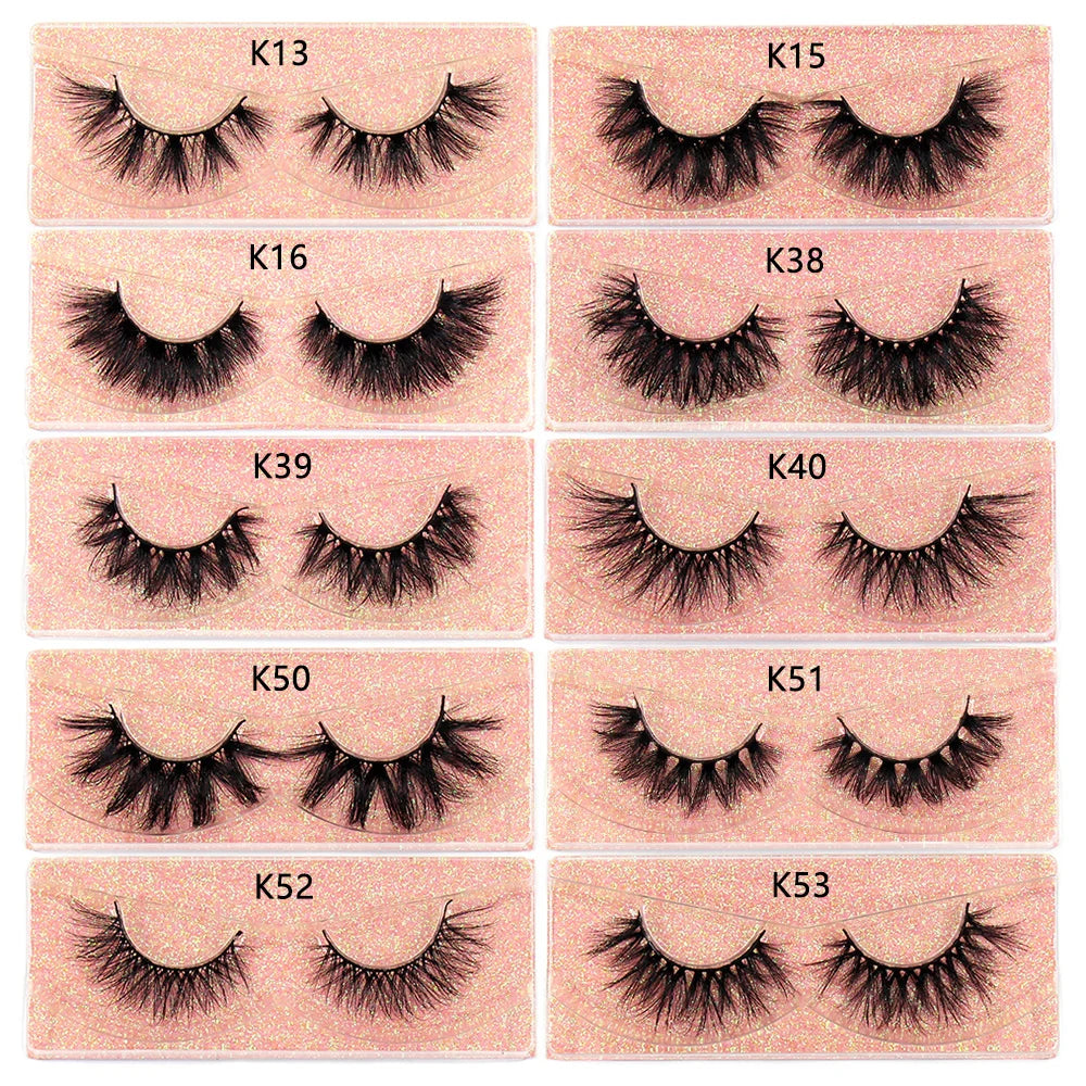 FOXESJI Makeup Eyelashes 3D Mink Eye Lashes Fluffy Soft Wispy Natural Lashes Extension Reusable Fake Lashes Mink False Eyelashes
