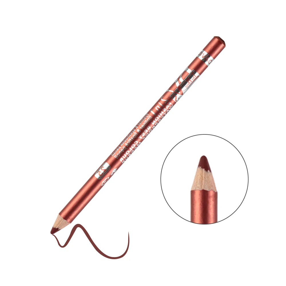 1PC Colorful Eyeliner Pencil Lip liner Pen Wood Professional Lady Charming Long Lasting Waterproof Makeup Cosmetic Tool