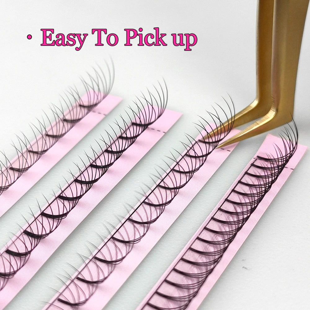 ABONNIE Premade Volume Fans Short Stem 3d/4d/5d/6d Russian  Eyelash Extension Mink Eyelash Extension All Size Lashes Tray