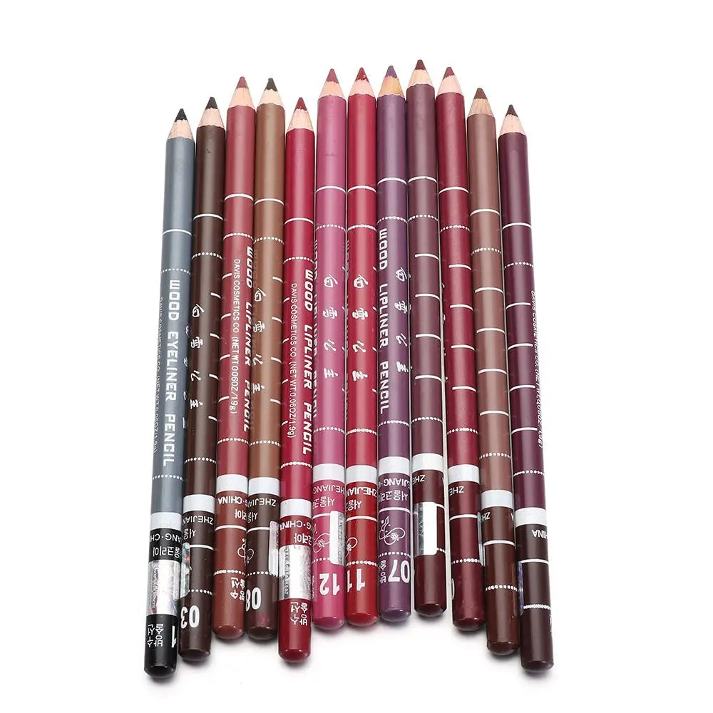 1PC Colorful Eyeliner Pencil Lip liner Pen Wood Professional Lady Charming Long Lasting Waterproof Makeup Cosmetic Tool