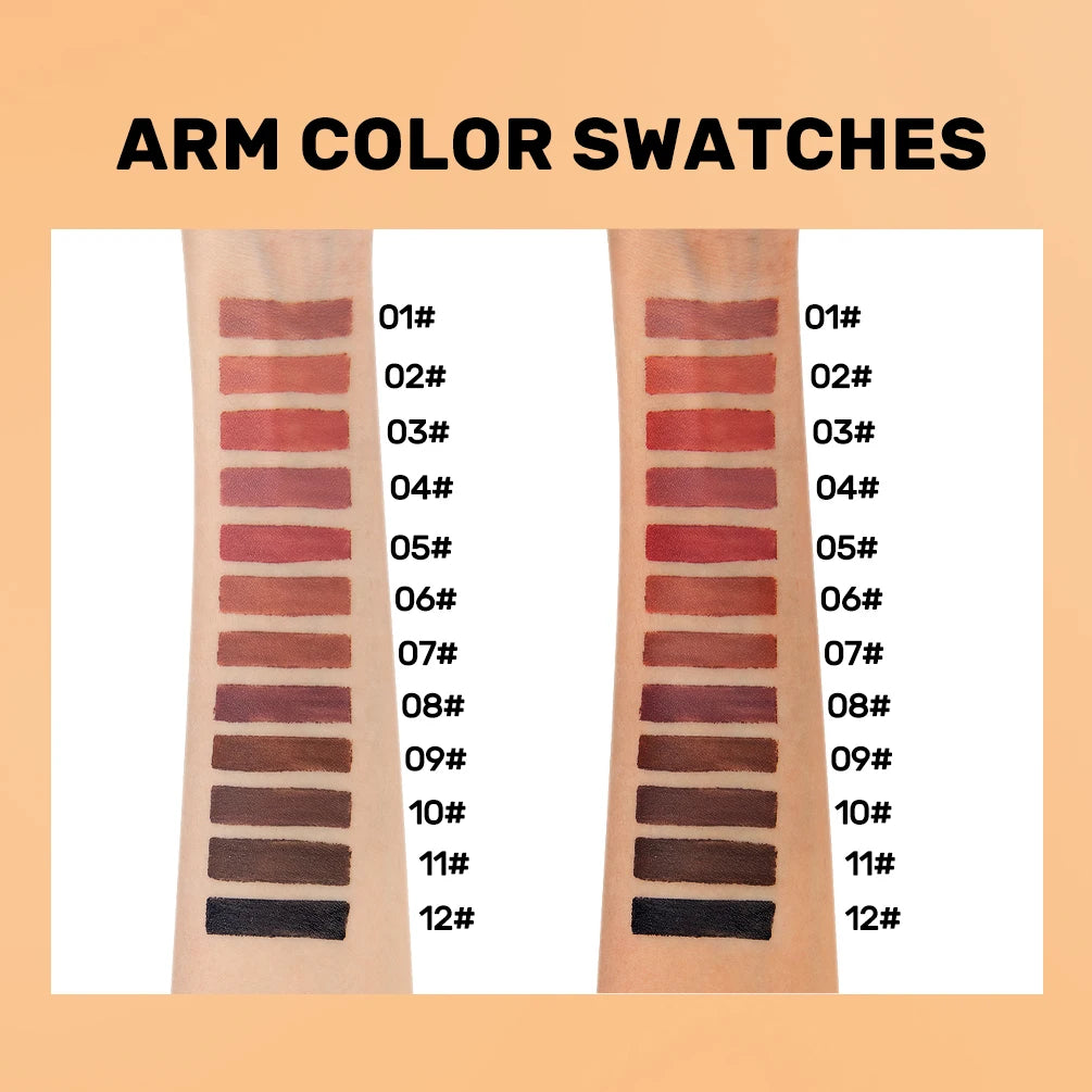 QIBEST Double Ended Lip Liner&Brush Pen 2 In 1 Stick Mist Matte Contour Tint Lipstick Pencil Nude Black Lipliner Lasting Makeup