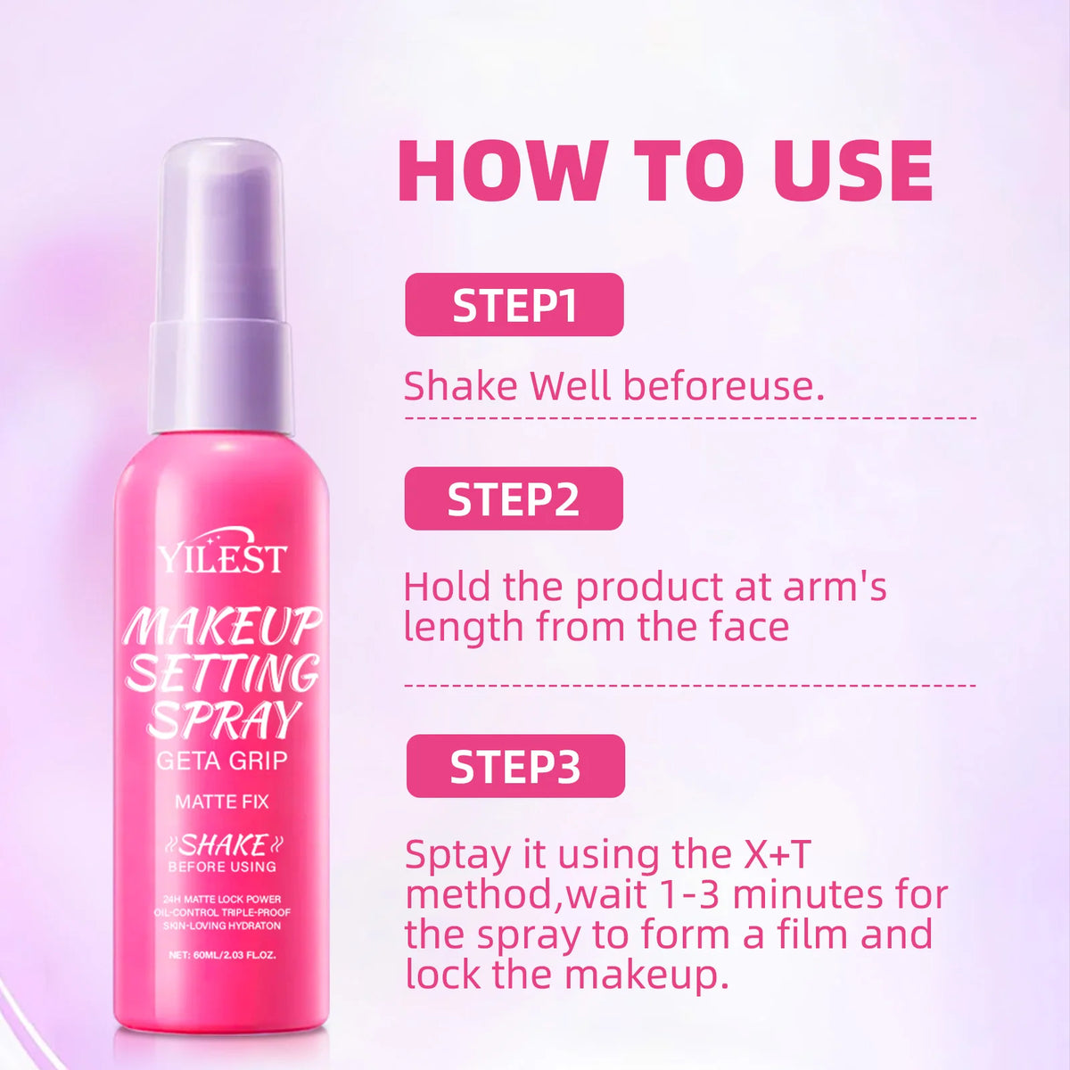 Matte Waterproof Setting Spray Long Lasting Makeup Fixer Controls Oil Shine Non Sticky Finish All Day Hold For Daily Use