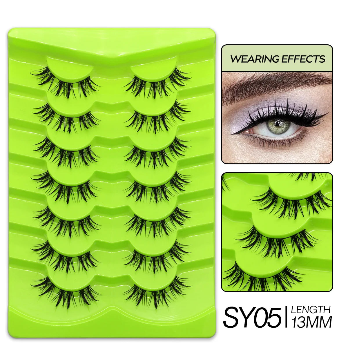 Veltrinay Manga Lashes Natural Look Anime False Eyelashes Individual Wispy Fake Lashes Korean Eyelashes Makeup