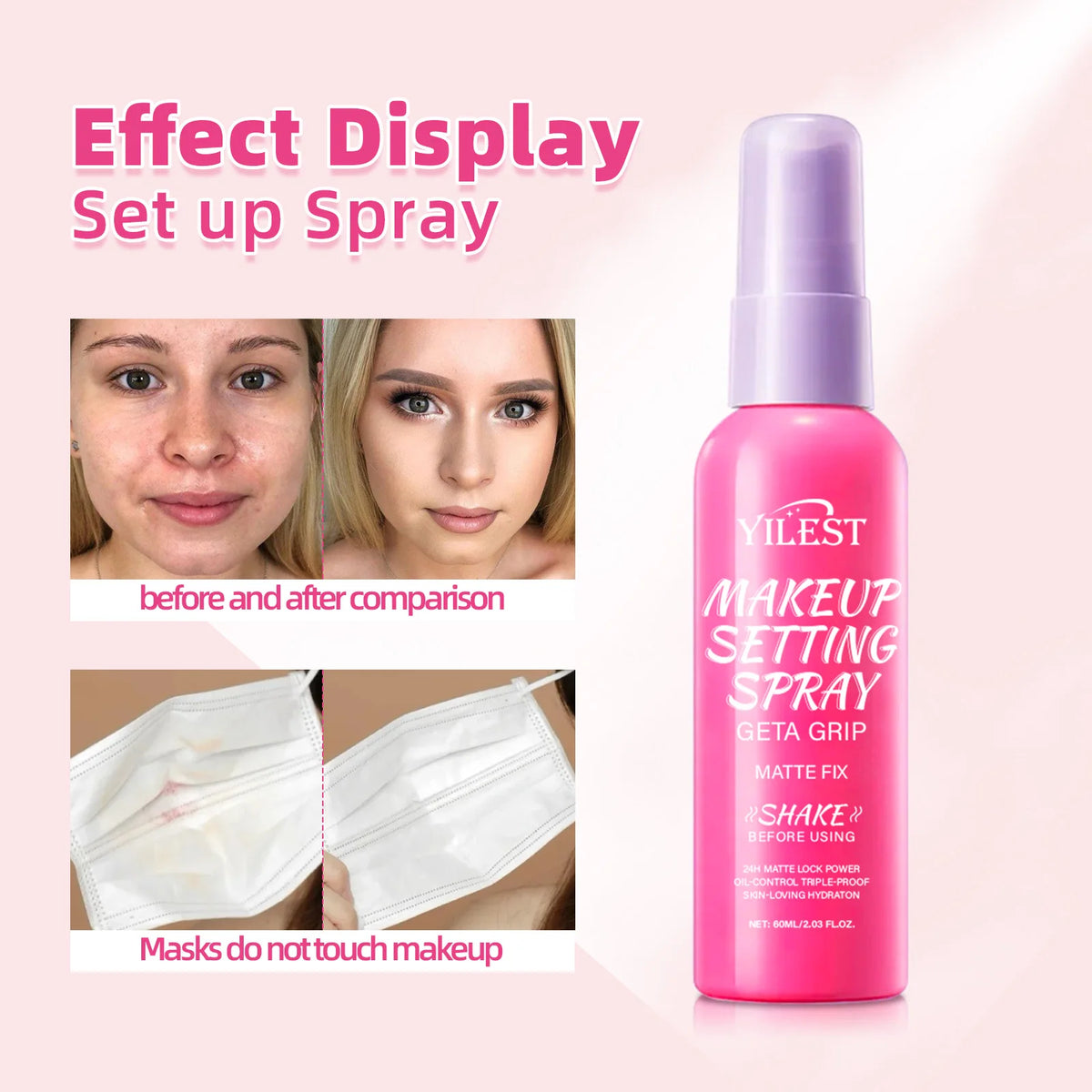 Matte Waterproof Setting Spray Long Lasting Makeup Fixer Controls Oil Shine Non Sticky Finish All Day Hold For Daily Use