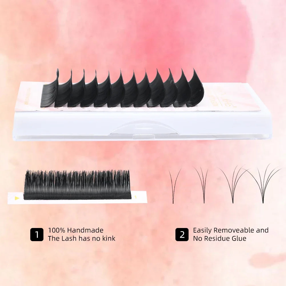 ARISON 8-18mm M/L/C/D Easy Fanning Eyelashes Extension Bloom Flare Eye Lash Russian Eyelash Extensions Volume Cilia Silk Lash