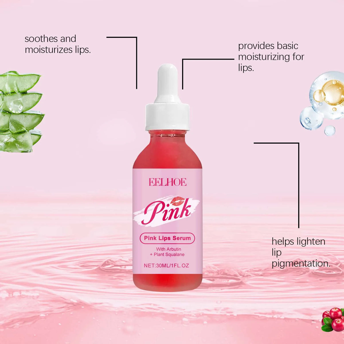 Eelhoe Vitamin Lip Moisturizing Serum Nourish Shine Lasting Nutrient Deep Hydrate Repair Damaged Care for Dark Lips Plumping Oil