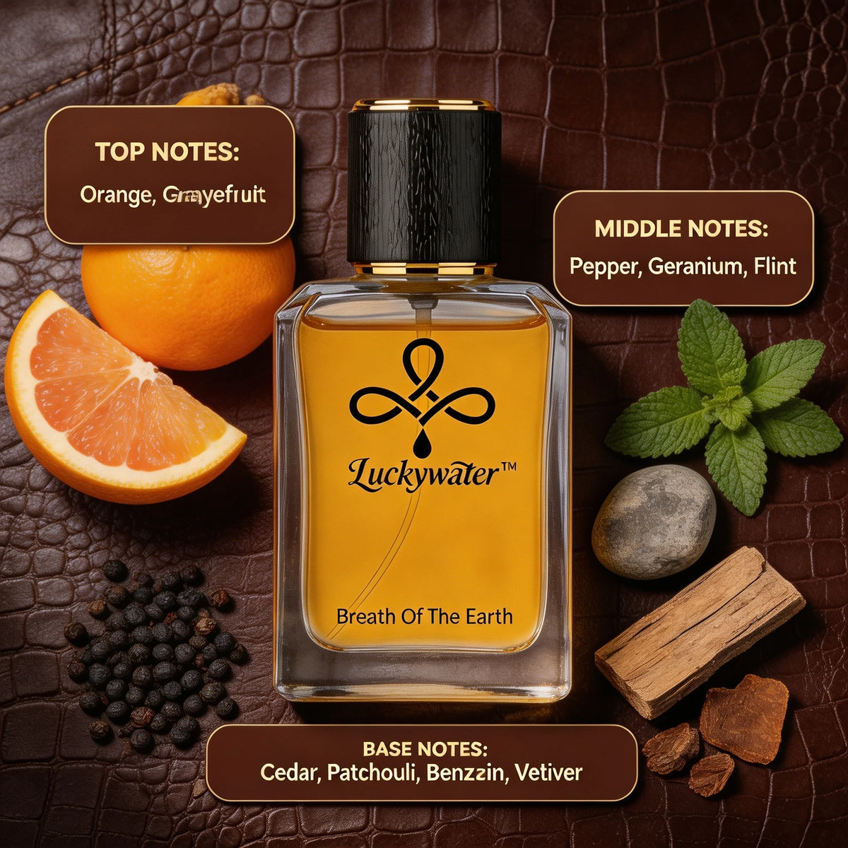 Men Eau De Parfum Spray 50ml, Earth‑Inspired Woody Aromatic Fragrance, Orange Grapefruit Cedar Patchouli Notes, Portable Long‑Lasting Scent for Daily Office Dating Travel, Gentleman Fragrance Gift Choice for Him