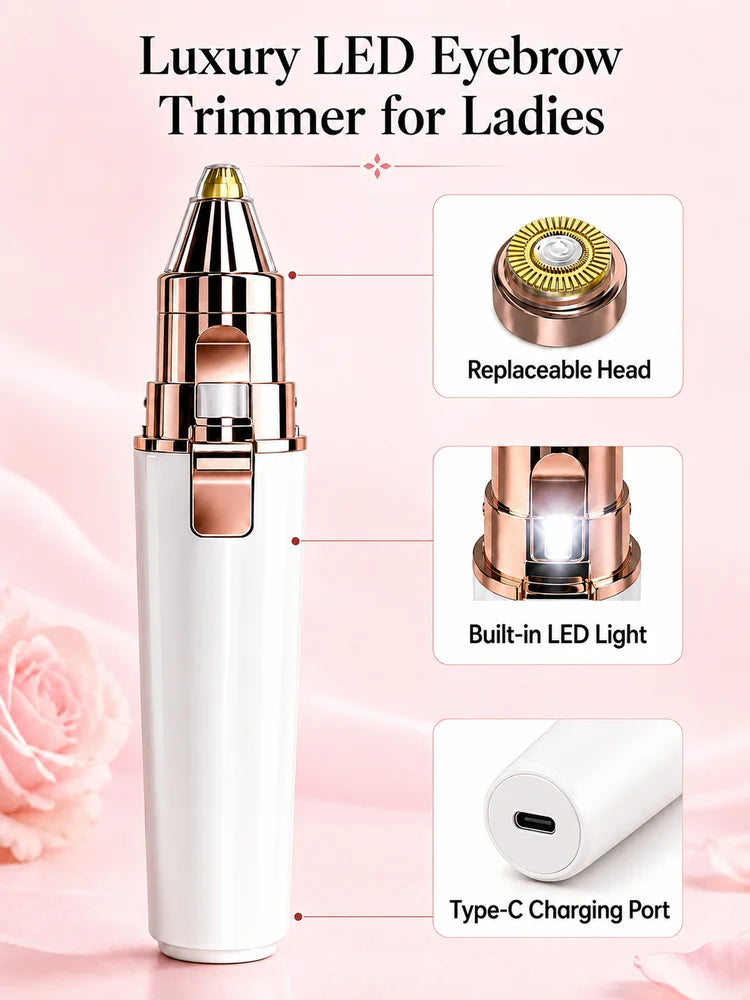 Eyebrow Trimmer Electric Eyebrow Trimmer for Women Face Sharp Rechargeable Eyebrow Razor for Women Trimmer Set Replacement Blade