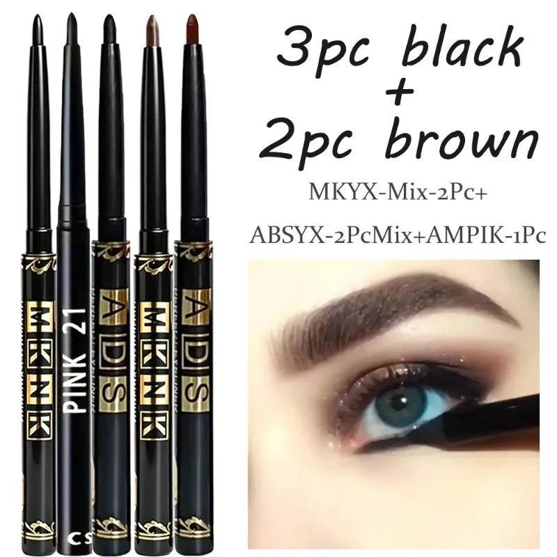 1-12Pcs Waterproof Black Eyeliner Gel Pencils Smudge-Proof Long-Lasting &Beginner-Friendly Smooth High Pigmented Punk Eye Makeup