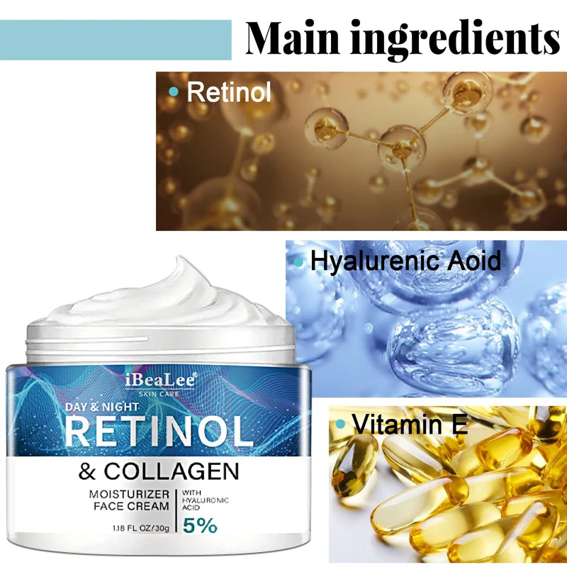 Retinol Collagen Face Cream For Men Anti Wrinkle Remove Whitenting Moisturizing Hydrating Facial Cream Skin Care