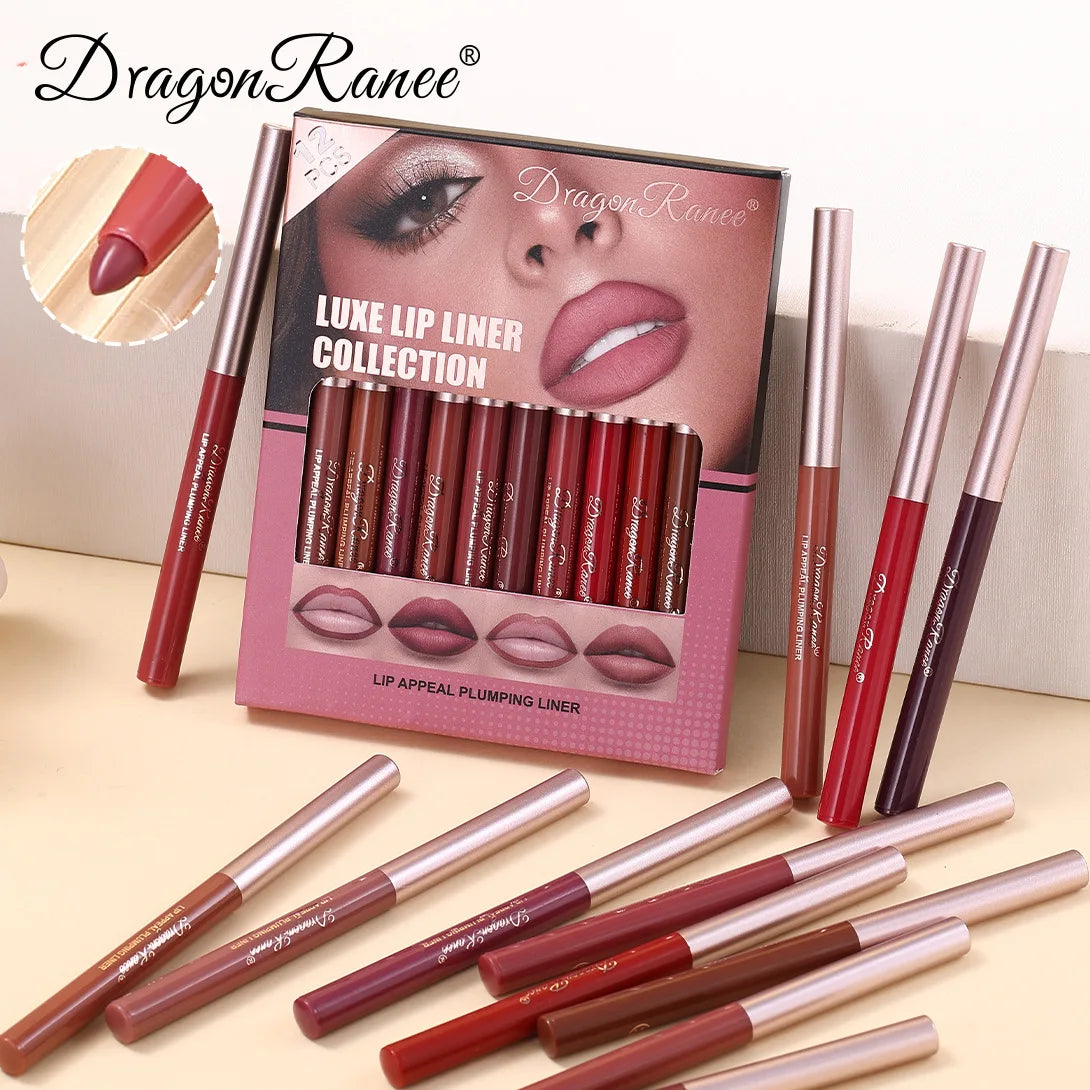 Multi Color Matte Lip Liner Crayon, Velvet Waterproof Lip Pencil for Outline & Fill Lips, Long Lasting Non Stick Lip Makeup