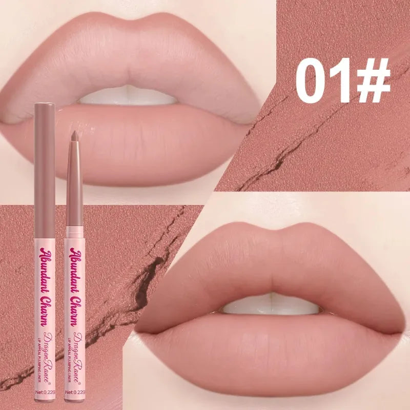 12 Colors Matte Lip Liner Pen Long Lasting Waterproof Non-Sticky Lipliner Velvet Lip Contour Stick Outline Smooth Natural Makeup