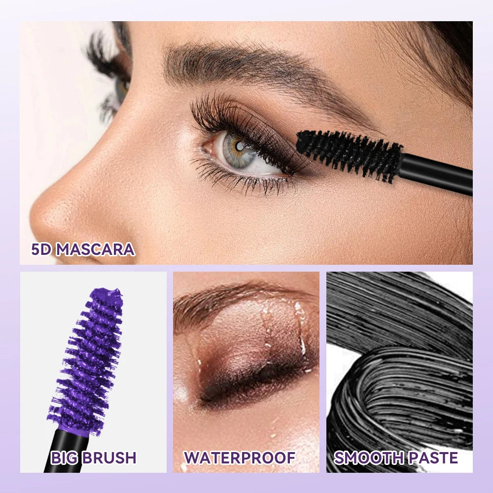 5d Mascara for All Eye Lash Mascara Waterproof Lengthening and Volume Cosmetics Makeup Woman Eyelash Black Brown Effect Extended