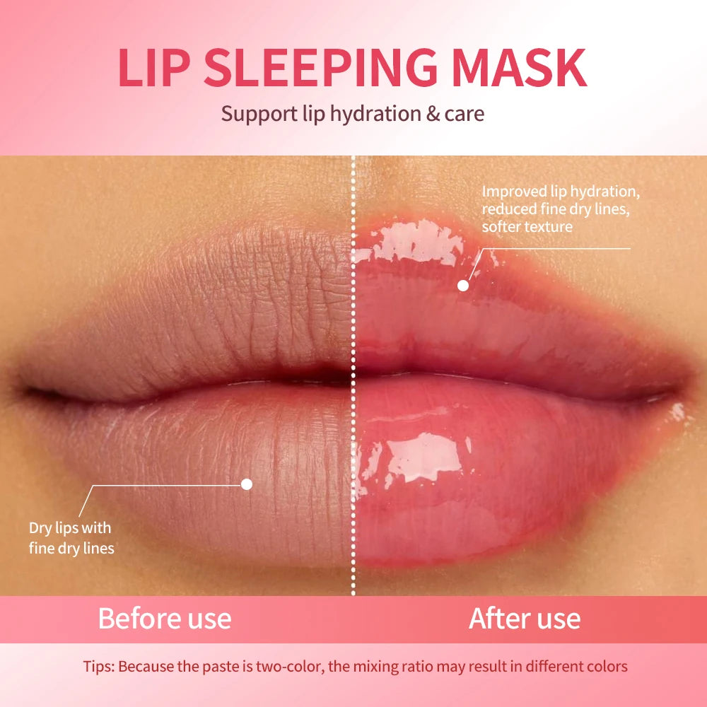 Blueberry Overnight Lip Sleeping Mask Dual Color Hydrates Dry Cracked Skin Reduces Fine Lines Moisturizing Nourishment Care