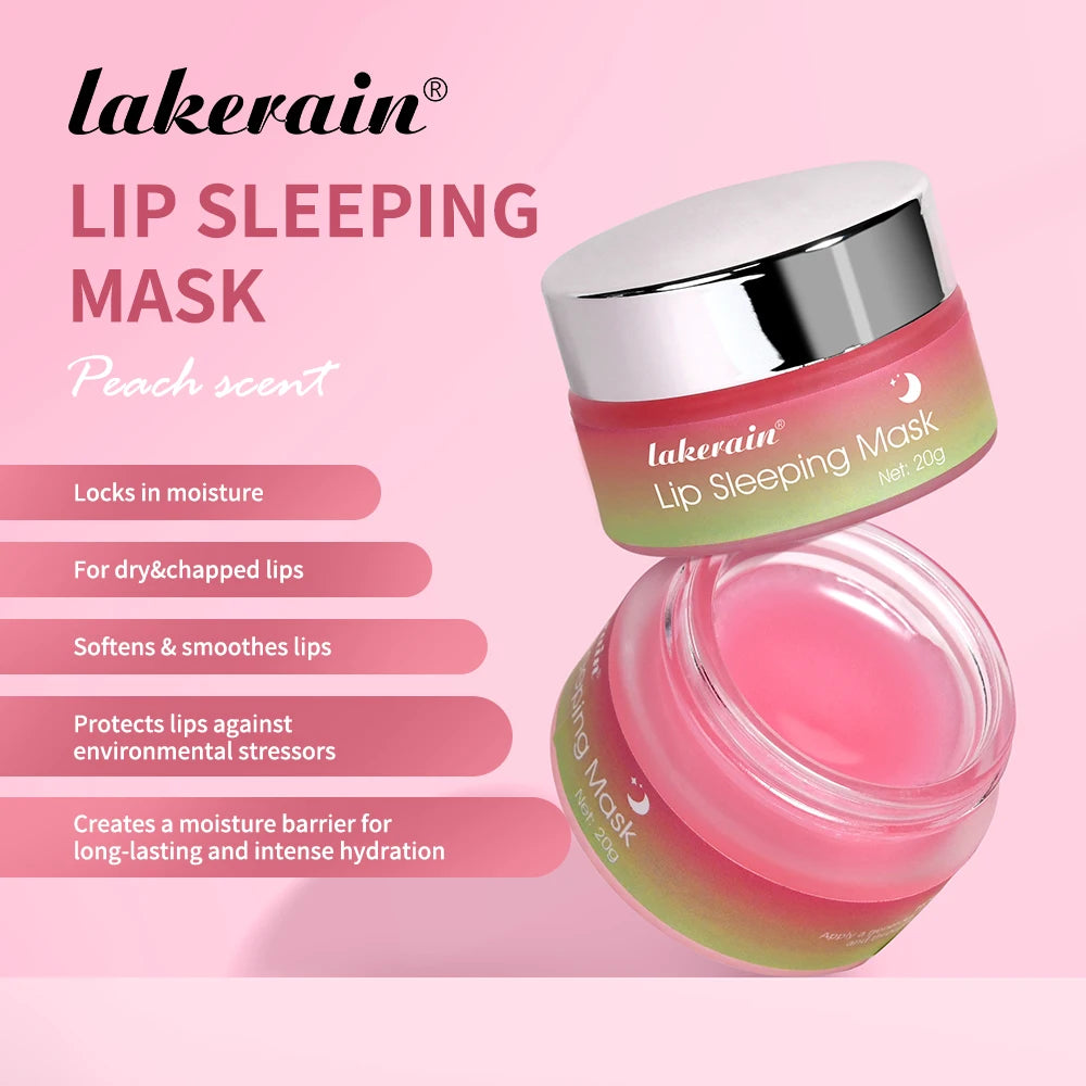Jelly Peach Lip Sleeping Collagen Mask Hydrated Pink Lip Repair Nourish Protect Volumizes Dry And Chapped Lips Care Products