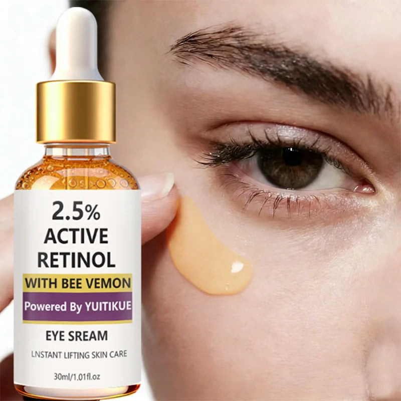 YUITIKUE Retinol Eye Serum - Bee Venom Infused, Gentle Moisturizing For Eye Area, Non-Sticky & Silky Formula, 30ml