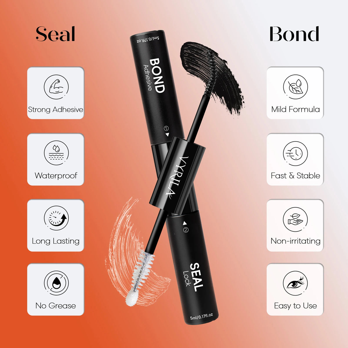 VYRILA Lash Extension Kit Wispy C Curl Lash Clusters Kit Hush 8-16mix Individual Lashes with Lash Bond and Seal Lash Tweezers