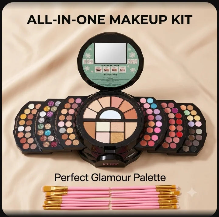 110 Color All-in-One Makeup Palette Gift Set Include Eyeshadow Glitter Lipstick Concealer Blush Eyeliner Highlighter With Mirror