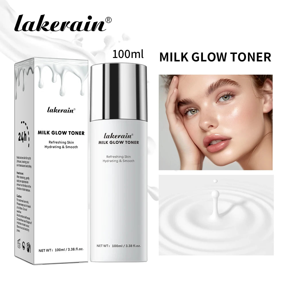 100ml Milk Glow Toner Brightening Skin Toner Powerfully Moisturizes Relieve Dry And Tired Skin Locks Moisture Skin Toner Makeup