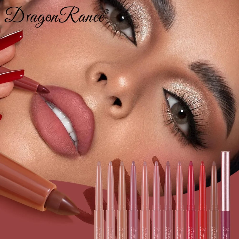 Multi Color Matte Lip Liner Crayon, Velvet Waterproof Lip Pencil for Outline & Fill Lips, Long Lasting Non Stick Lip Makeup