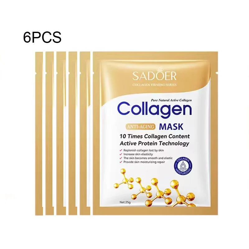 SADOER Collagen Face Mask Firming Moisturizing Repair Brightening skincare Face Sheet Hydrating Facial Wrapped Masks Skin Care