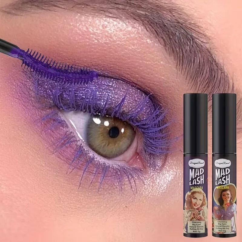 Colorful Slender Mascara Waterproof Fast Drying Curling Eyelashes Multicolor Lashes Makeup Long Lasting Blue Green Cosmetic