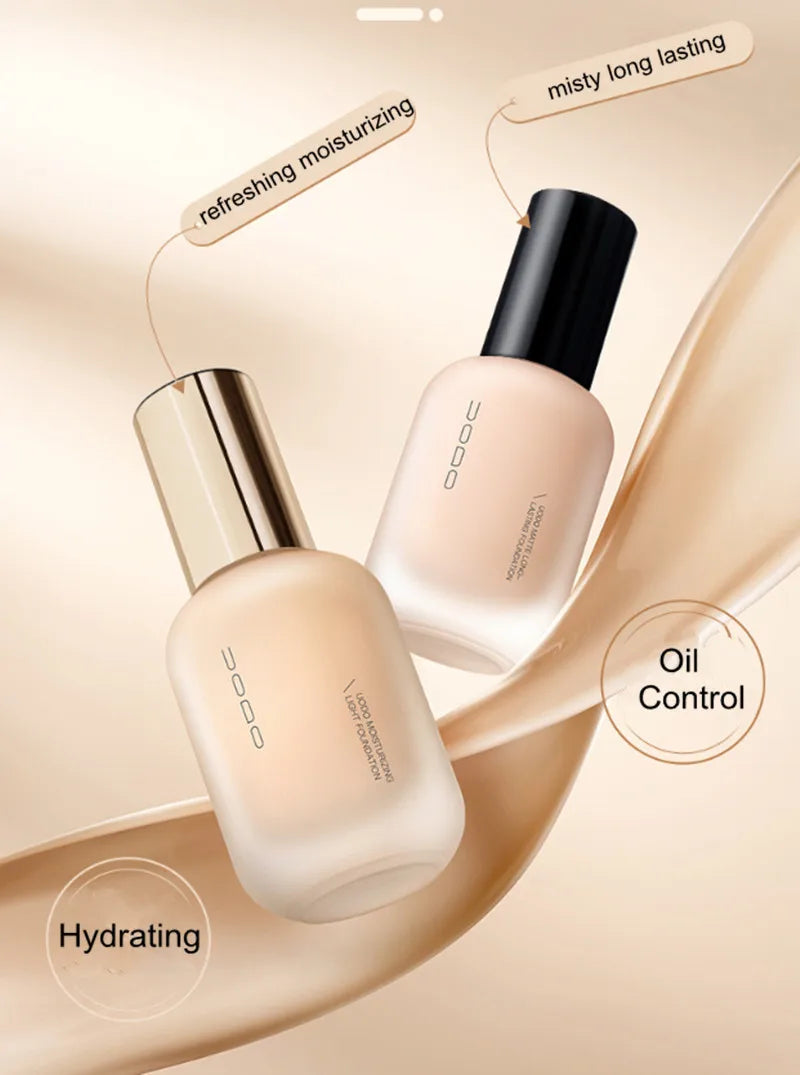 UODO Hydrating Oil-Control Foundation Liquid Long-Lasting Matte Finish Lightweight Formula For Oily&Combination Skin Base Makeup