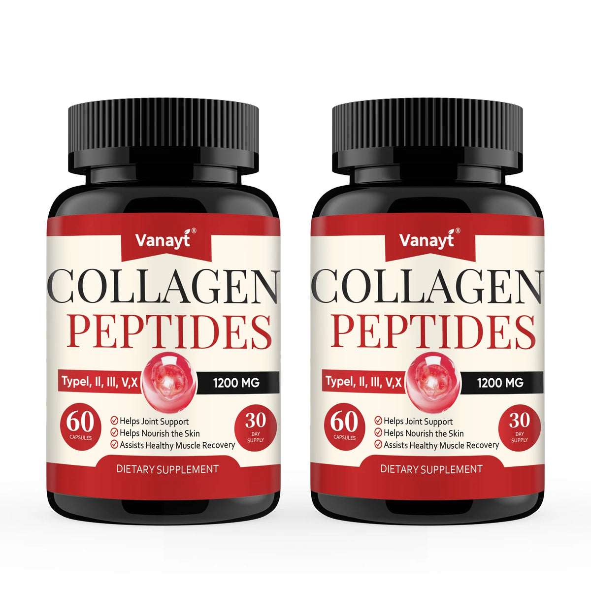 Multi Collagen Peptides Capsules Type I II III V X Supports Healthy Skin Nail And Hair Condition Daily Body Wellness Supplement