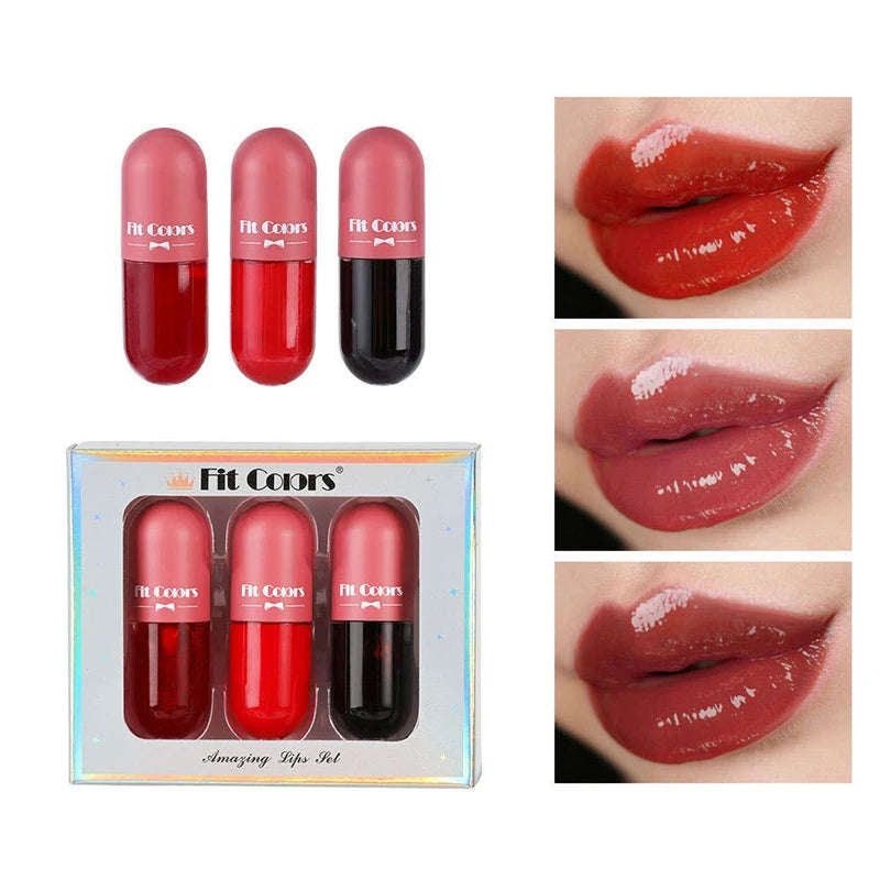 Capsule Liquid Lip Blam Moisturizing Transparent Color Changing Lip Plumper Volumising Essence Oil Mirror Jelly Lipgloss Makeup