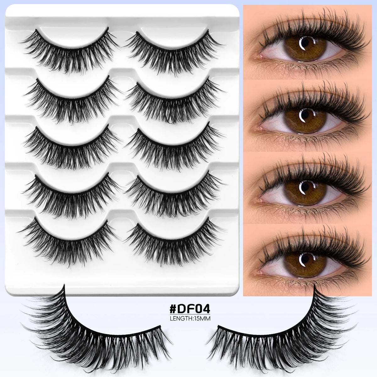 Veltrinay Manga Lashes Natural Look Anime False Eyelashes Individual Wispy Fake Lashes Korean Eyelashes Makeup