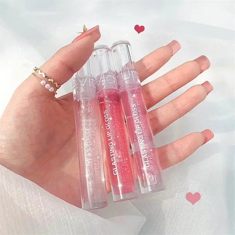 Mirror Water Lip Gloss Transparent Glass Lip Oil Waterproof Lasting Liquid Lipstick Moisturizing Plump Lip Glaze Lips Cosmetics