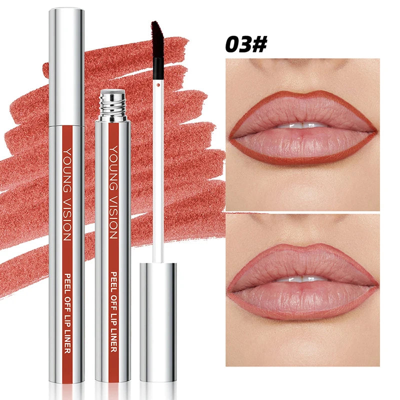 Lip Stain Tint Peel Off Long Lasting Waterproof Natural Nude Peel-Off Lip Liner Pen Mask Lip Tattoo Dye Tear-Off Lipstick Makeup