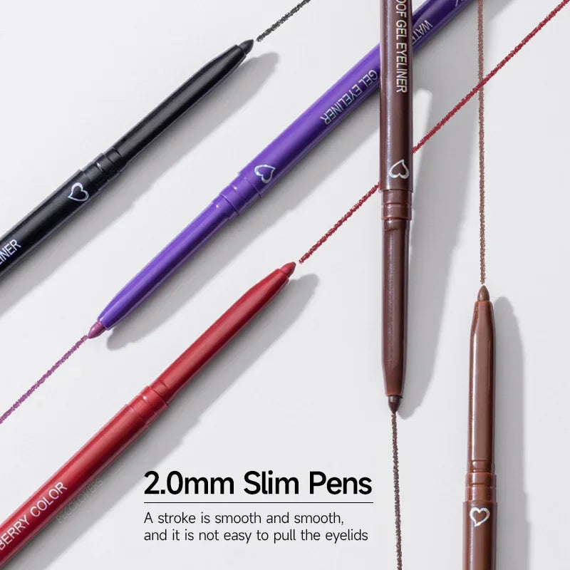 Brown Eyeliner Pencil Waterproof Long-lasting Blue Black Brown Easy Wearing Eyeliner Pen