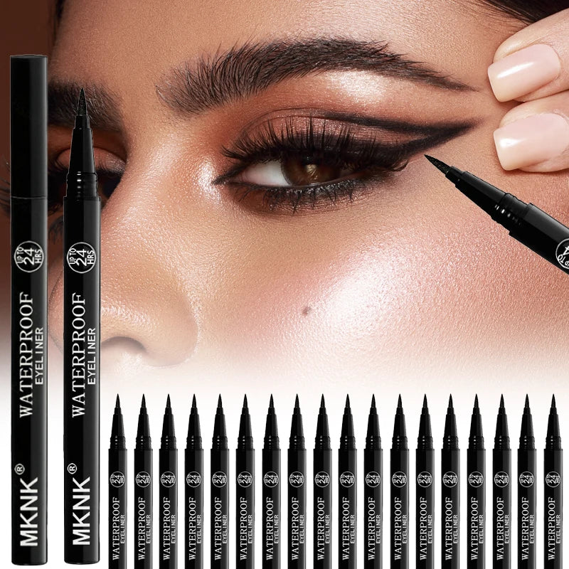 1/2/3/5/10/20/50pcs Waterproof Eyeliner Pen, Quick Dry Smudge-Proof Long Lasting Liquid Eye Liner, Fine Tip Black Eye Makeup
