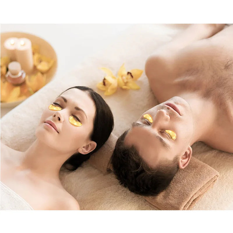 10pcs 24K Golden Crystal Collagen Eye Mask Anti Dark Circles Under Eye Bags Anti-Aging Wrinkle Remover Moisturizing Eye Patches