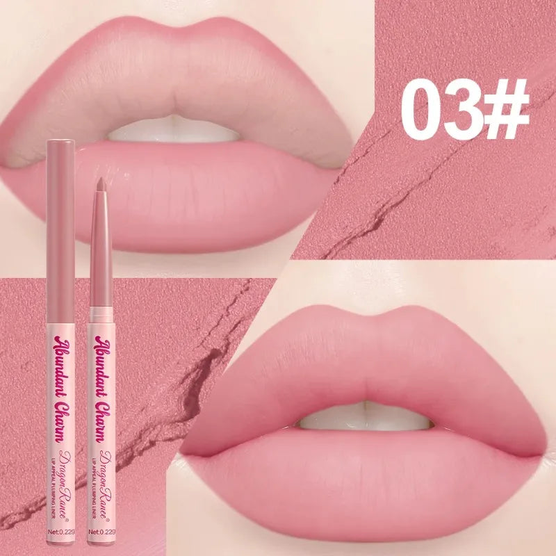 12 Colors Matte Lip Liner Pen Long Lasting Waterproof Non-Sticky Lipliner Velvet Lip Contour Stick Outline Smooth Natural Makeup