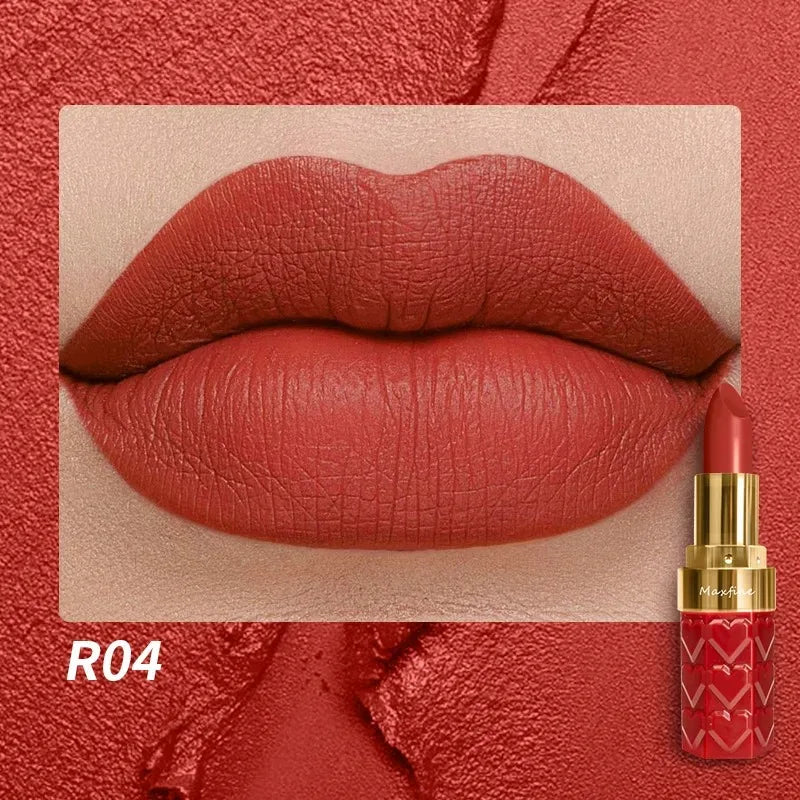 Nude Matte Lipsticks 4 Colors Waterproof Long Lasting Lip Stick Not Fading Sexy Nude Red Pink Velvet Lipsticks Makeup Cosmetic