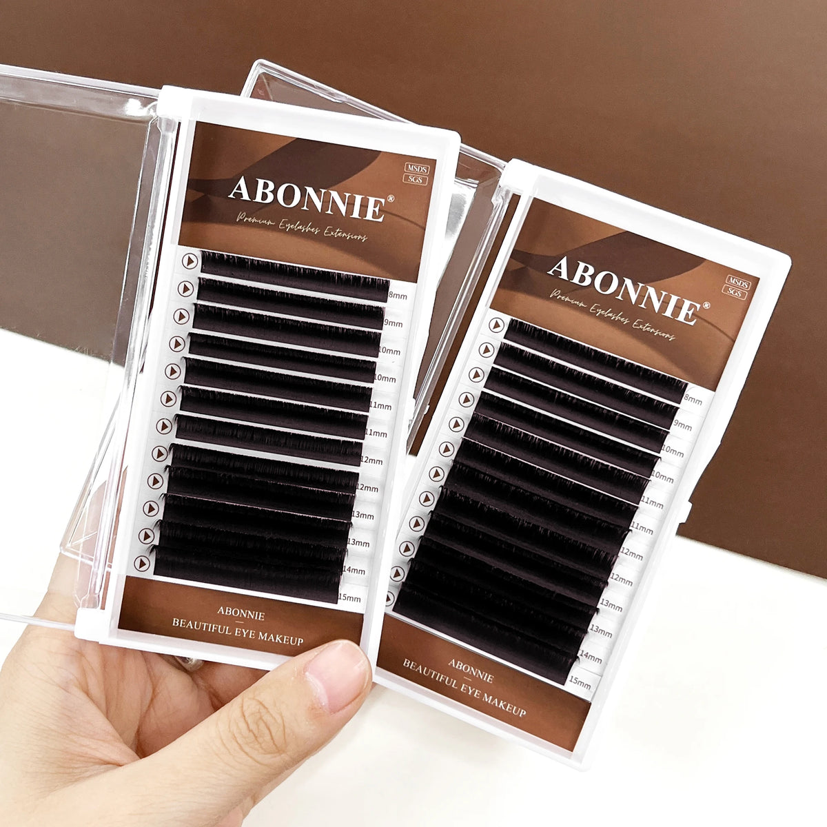 ABONNIE Cashmere Cocoa Chocolate Brown Fans Lashes Eyelashes Handmade Easy Fans Volume Lashes ExtensionsEasy Fans Extensions