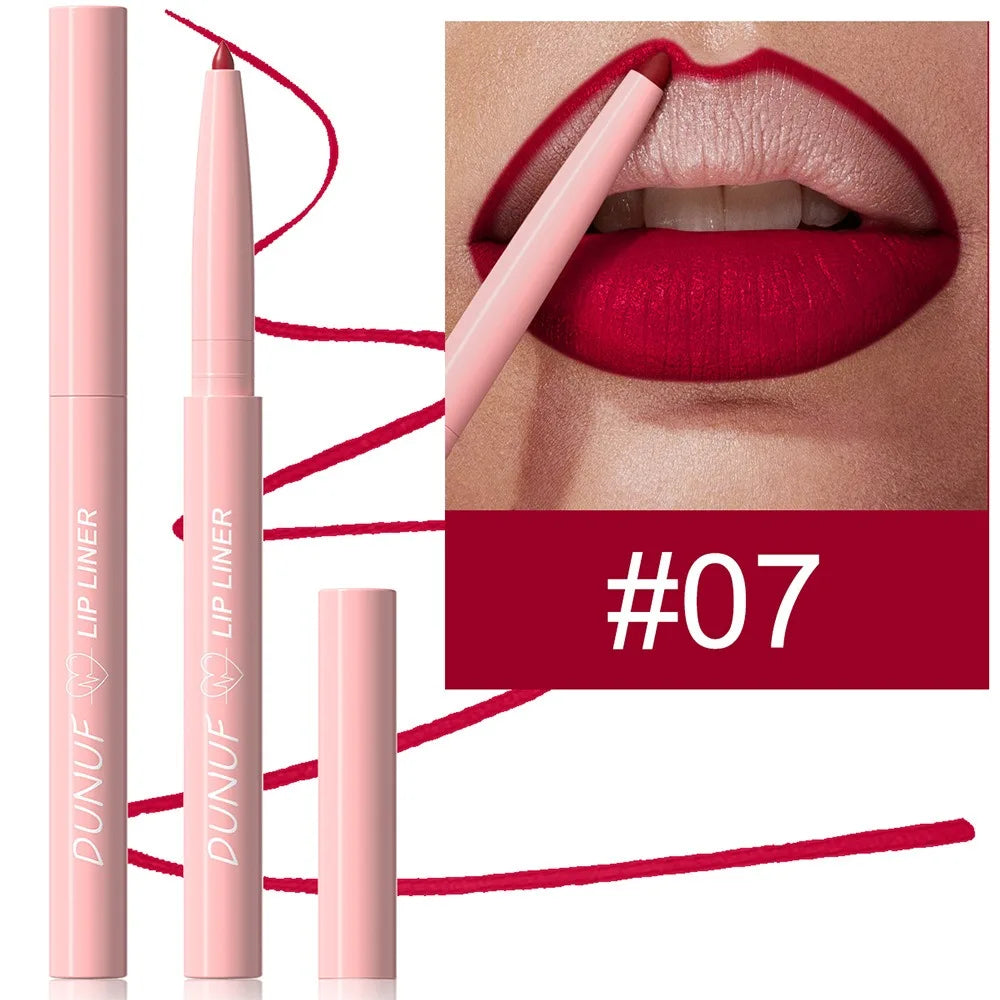 Multi Color Matte Lip Liner Crayon, Velvet Waterproof Lip Pencil for Outline & Fill Lips, Long Lasting Non Stick Lip Makeup