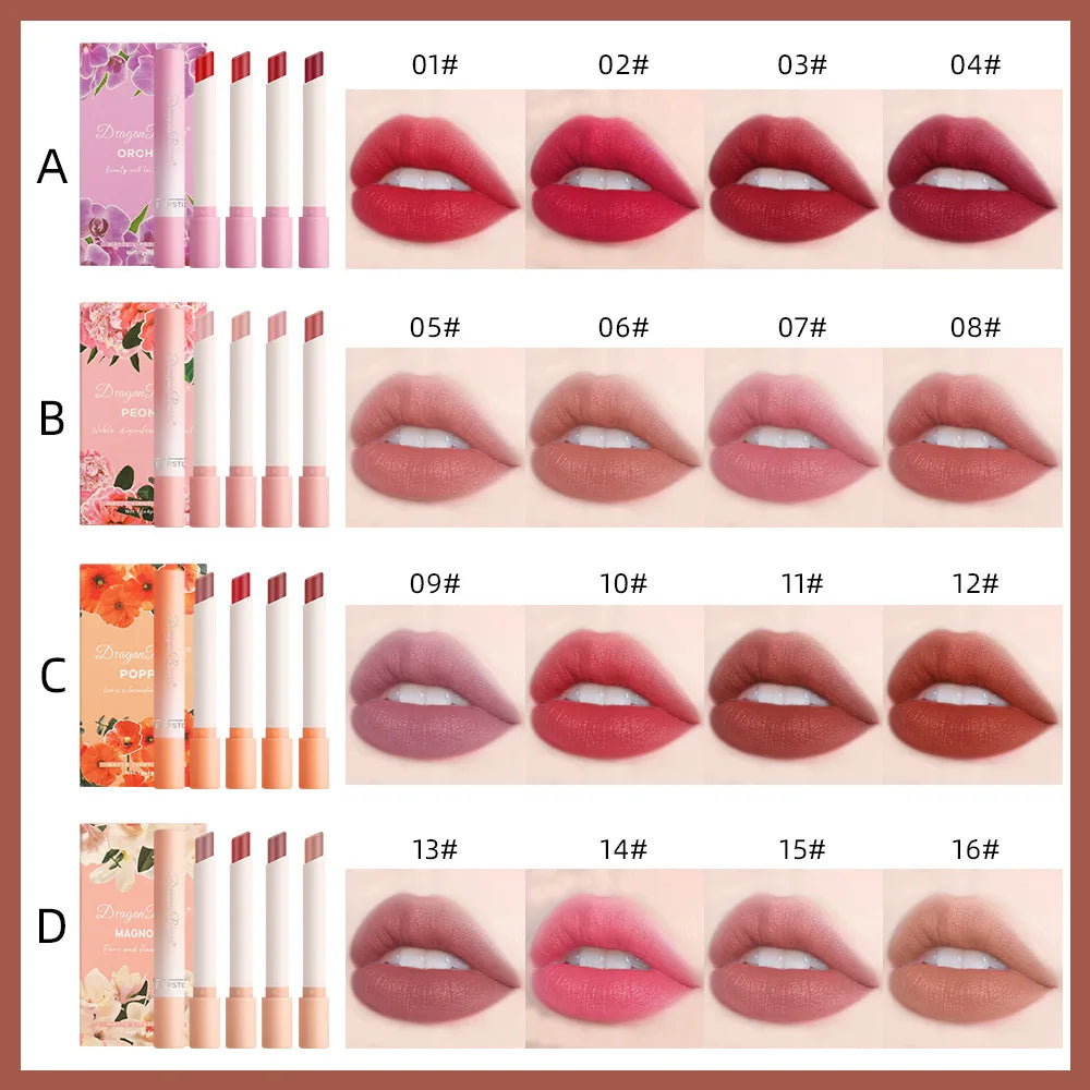 Cigarette Lipstick Set 4pc Velvet Matte Lip Gloss Waterproof Long Lasting Smoke Lip Stick Sexy Red Lip Tint Charming Lips Makeup