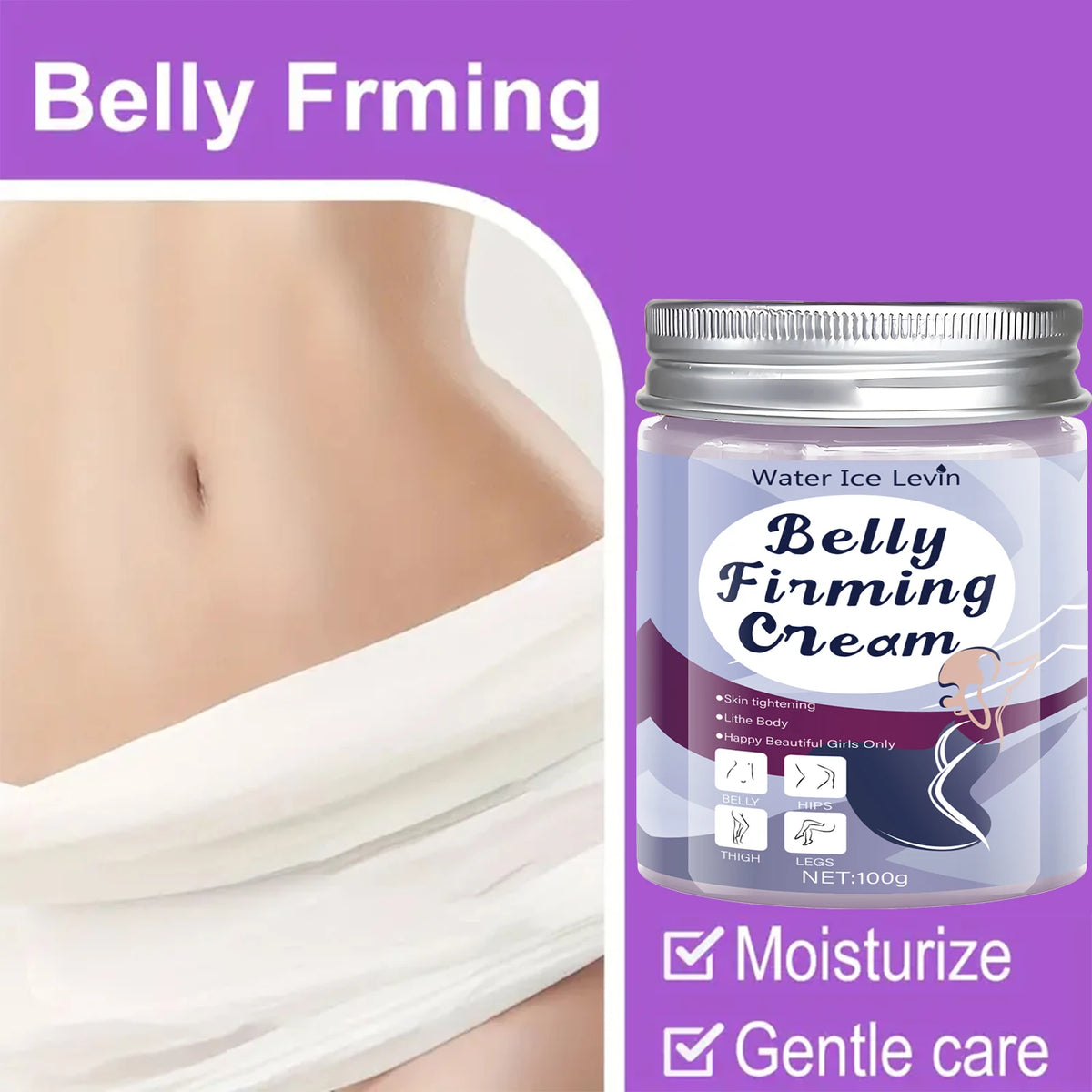 Tightening Body Cream, Abdominal Firming Cream, Containing Jojoba Oil and Caffeine, Light Beige Color, Suitable for Abdomen, Buttocks, Thighs, and Chest