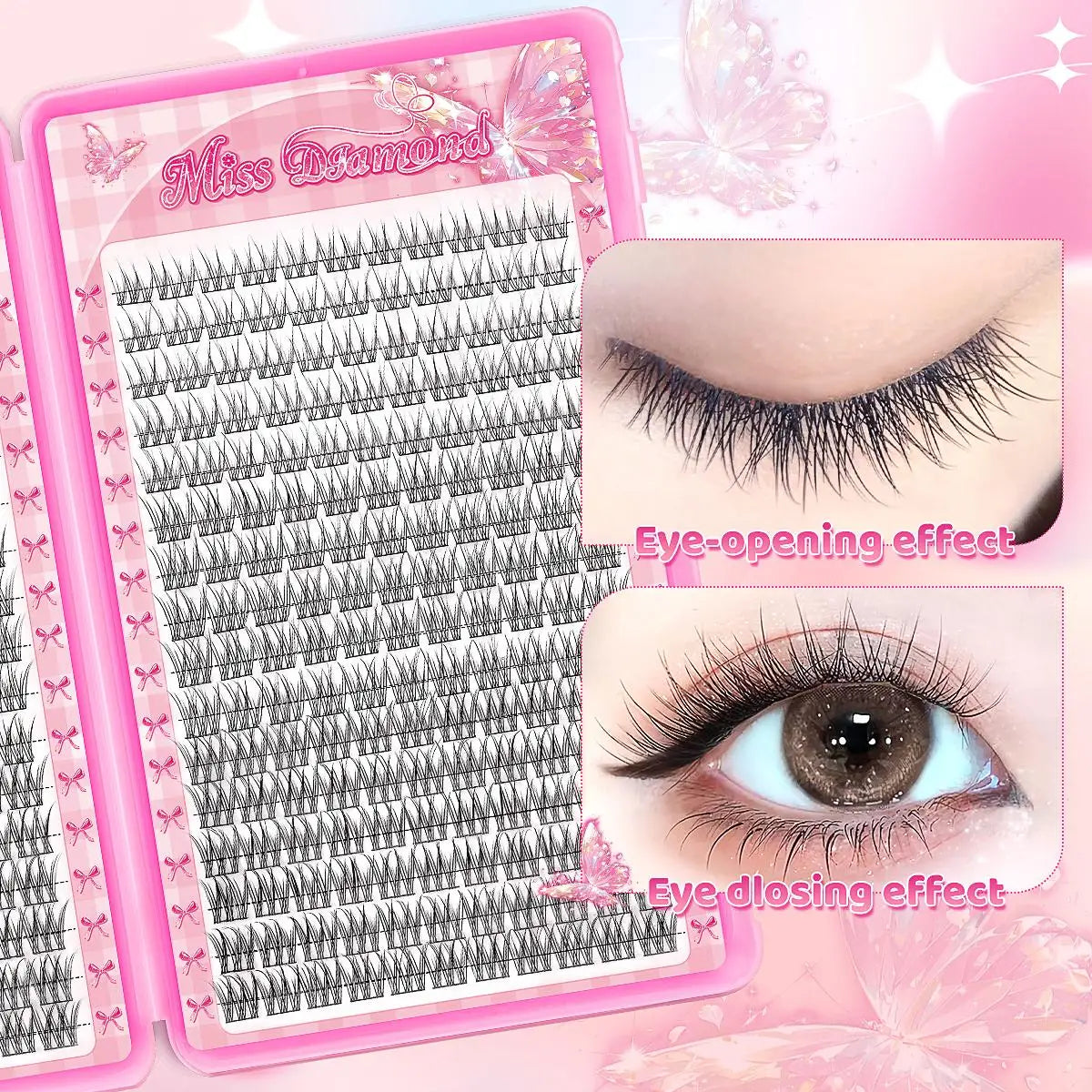 384 Soft and Lightweight Fish Tail Single Cluster Eyelashes, 10-12 Millimeters - Perfect for Daily Makeup and Eyelash Extension