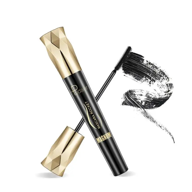 Volumizing Mascara Waterproof Curling Lengthening Anti Smudge Fast Dry Formula 4D Rocket Lashes Natural Look