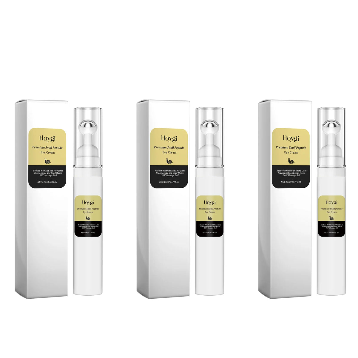 Snail Peptide Eye Cream Remove Eye Bag Anti-Puffiness Fade Dark Circle Firming Skin Roller Massage Nourishing Care Eye Cream